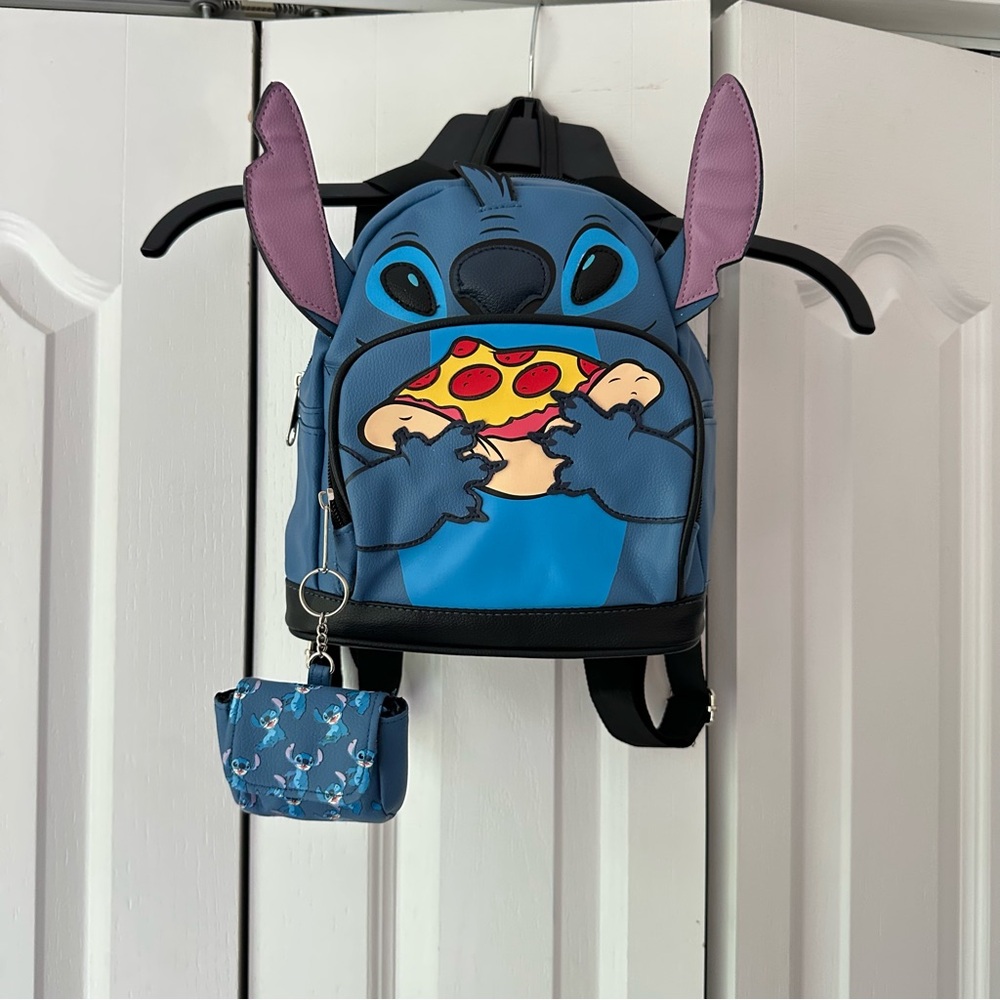 Disney Stitch Mini Backpack With Earbud Case